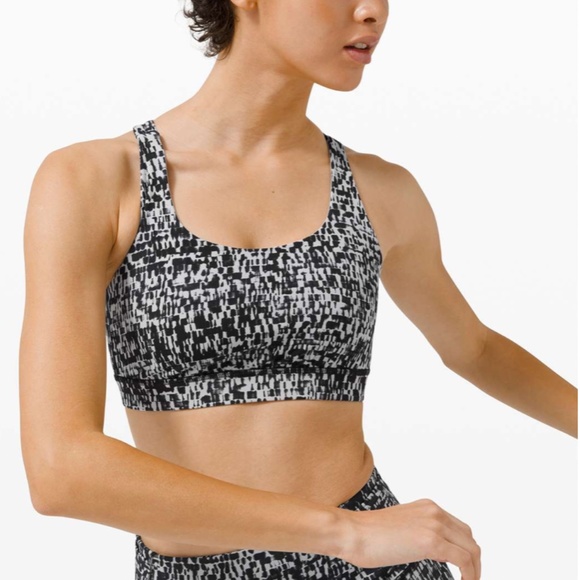 LULULEMON ENERGY BRA URBAN BLOCK ICE GREY BLACK - Picture 2 of 8